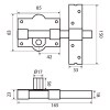 Cerrojo 301L/80 Llave/Llave B50 Dorado