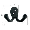 Varios forja - Colgador Doble 3043 Forja Negro