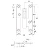 Pernios de H - Pernio Inox AISI 201 80x50 mm Izquierda