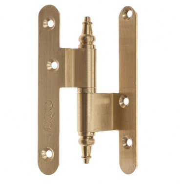Pernios de H - Pernio Escuadra Latón con Remate 100 mm Dorado Mate Izquierda