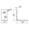 Ángulo de Refuerzo 30x30 mm Canto Recto Zincado