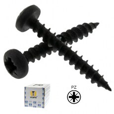 Tornillos y Tacos - Tornillo Cabeza Redonda Pozidriv 3x20 Negro Caja 1000