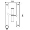 Pernio Hierro 100x58 mm Dorado Mate Derecha
