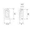 Asas y anillas mueble - Bocallave Vertical Embutir con Bordes B3505000/OV 13,5x23 mm