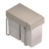 Cubos de basura - Cubo Basura Ecológico Rectangular 14L+14L Beige