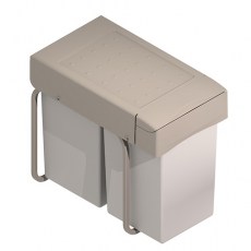 Cubos de basura - Cubo Basura Ecológico Rectangular 14L+14L Beige