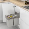 Cubos de basura - Cubo Basura Ecológico Rectangular 14L+14L Beige