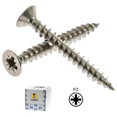 Tornillo Cabeza Plana Pozidriv 3.5x25 Inox Caja 1000