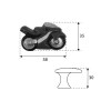 Pomos mueble - Pomo Sports 355 58mm Moto Azul Cerámica