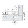 Bisagras Varias - Juego Bisagras 34 mm para Puerta Cristal Negro