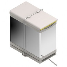 Cubos de basura - Cubo Basura Ecológico Rectangular Apertura Automática 28L Inox