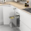Cubos de basura - Cubo Basura Ecológico Rectangular Apertura Automática 28L Inox