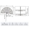 Interior cocina - Bandeja Semicircular Varillas 180º Classic M50 cm Ø850 mm Alto 730 mm