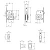 Kit Puerta Corredera 3863 Q Condena y Descondena Cuadrada Dorado Satinado