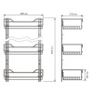 Interior cocina - Kit Estante Escobero Classic 3 Cestas Cromo