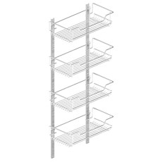 Kit Estante Escobero Classic 4 Cestas Cromo
