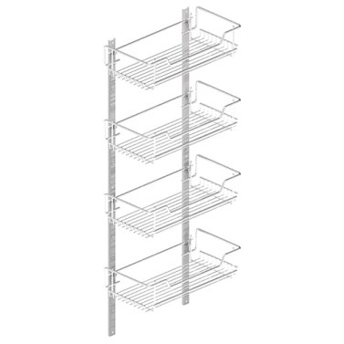 Kit Estante Escobero Classic 4 Cestas Cromo