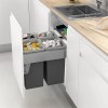 Cubos de basura - Cubo Basura Ecológico 24+24+8+8L Plata y Antracita