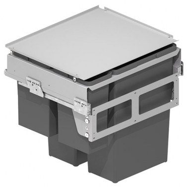 Cubos de basura - Cubo Basura Ecológico 24+24+8+8L Plata y Antracita