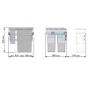 Cubos de basura - Cubo Basura Ecológico 24+24+8+8L Plata y Antracita