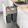 Cubos de basura - Cubo Basura Ecológico 24+24+8+8L Plata y Antracita