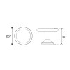 Pomos mueble - Pomo Redondo 395NBL Ø37mm Negro Mate y Porcelana Blanca