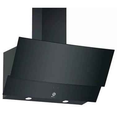 Campanas extractoras - BALAY Campana Inclinada 3BC585GN 80CM Cristal Negro