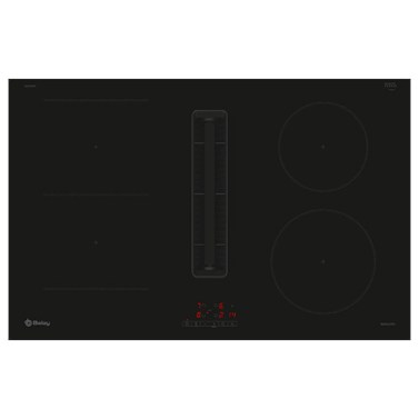Placas de inducción - BALAY Encimera Inducción con Extractor 3EBC983ER 4 Zonas Cristal Negro