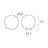 Pomos mueble - Pomo Bola Ø29 mm Haya Crudo