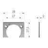 Bisagras de cazoleta - Distanciador Bisagra Kimana 2 mm Níquel