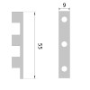 Bisagra 401 Zamak 55x9 mm Cromo