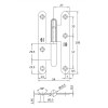 Pernios de H - Pernio 405 110x54 mm Latonado Izquierda