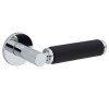 Juego Manivelas con Roseta 4200 202 5S Cromo Brillo y Piel Negra