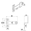 Fallebas y Cremonas para Ventanas - Aldabilla Postigo MOD4 Solape 21 mm Cromo Brillo