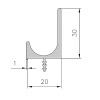 Tirador Uñero Corrido 30x20 mm 3 Metros Plata Mate