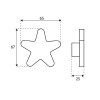 Pomos mueble - Pomo Baby 440 67mm Estrella Madera Rosa