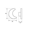 Pomos mueble - Pomo Baby 441 66mm Luna Madera Rosa
