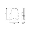 Pomos mueble - Pomo Baby 446 63mm Oso Madera Rosa