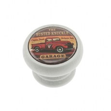 Pomos mueble - Pomo Retro 450 40mm Madera Blanca Garage Pickup