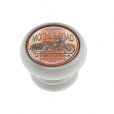 Pomos mueble - Pomo Retro 450 40mm Madera Blanca Mother Road
