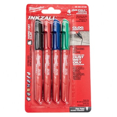 Consumibles para herramientas - Blíster 4 Marcadores MILWAUKEE Inkzall