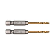 Broca 2,5 mm Shockwave HSS-G HEX Titanio para Metal (Pack 2 uds)