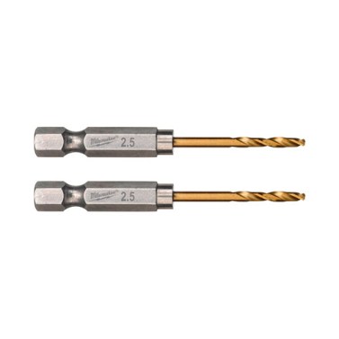 Broca 2,5 mm Shockwave HSS-G HEX Titanio para Metal (Pack 2 uds)