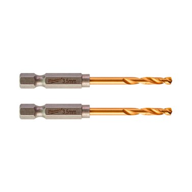 Broca 3,5 mm Shockwave HSS-G HEX Titanio para Metal (Pack 2 uds)