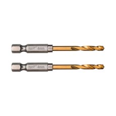 Broca 4 mm Shockwave HSS-G HEX Titanio para Metal (Pack 2 uds)