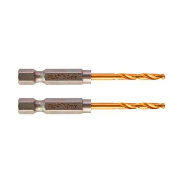 Broca 3 mm Shockwave HSS-G HEX Titanio para Metal (Pack 2 uds)