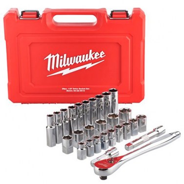 Destornilladores - Estuche 28 Piezas MILWAUKEE de Vasos y Carracas