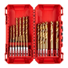 Consumibles para herramientas - Estuche 19 Brocas MILWAUKEE Shockwave Red Hex HSS-G para Metal