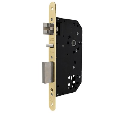Cerraduras puerta madera - Cerradura 4UBOF 50 mm Antitarjeta Canto Redondo Sin Cilindro Latonado