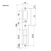 Cerraduras puerta madera - Cerradura 4UBOF 50 mm Antitarjeta Canto Redondo Sin Cilindro Latonado